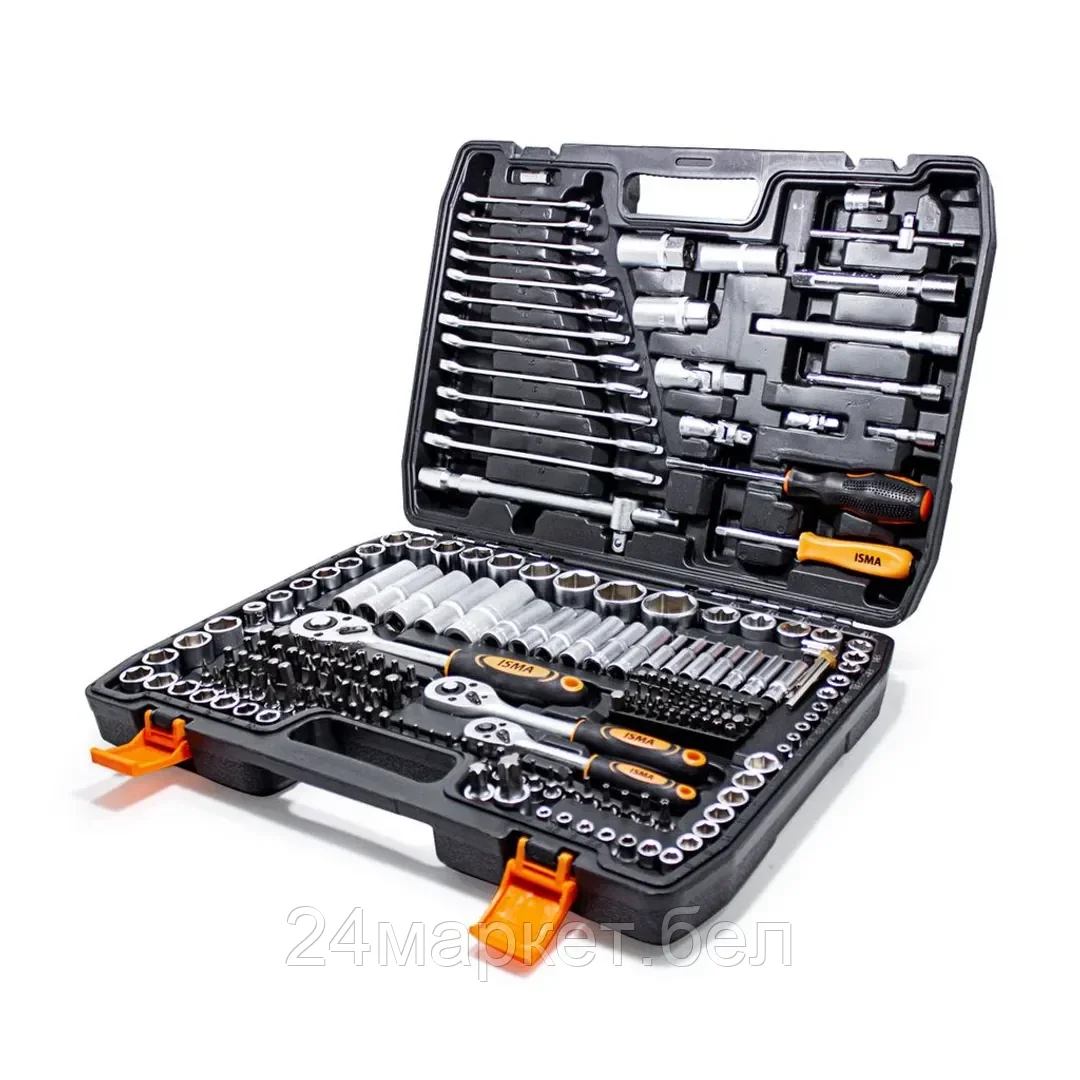 ISMA Набор инструментов 216пр.1/4''3/8''1/2''(6гр.)(4-32мм) ISMA 38841