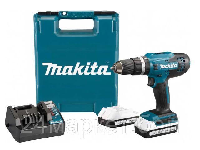 Аккум. ударная дрель-шуруповерт MAKITA G-seria HP488D006 в чем. (18.0 В, 2 акк., 2.0 А/ч Li-Ion, 2 скор., 42 Нм, шурупы до 36 мм, сверление в металле до 13 мм) HP488D006