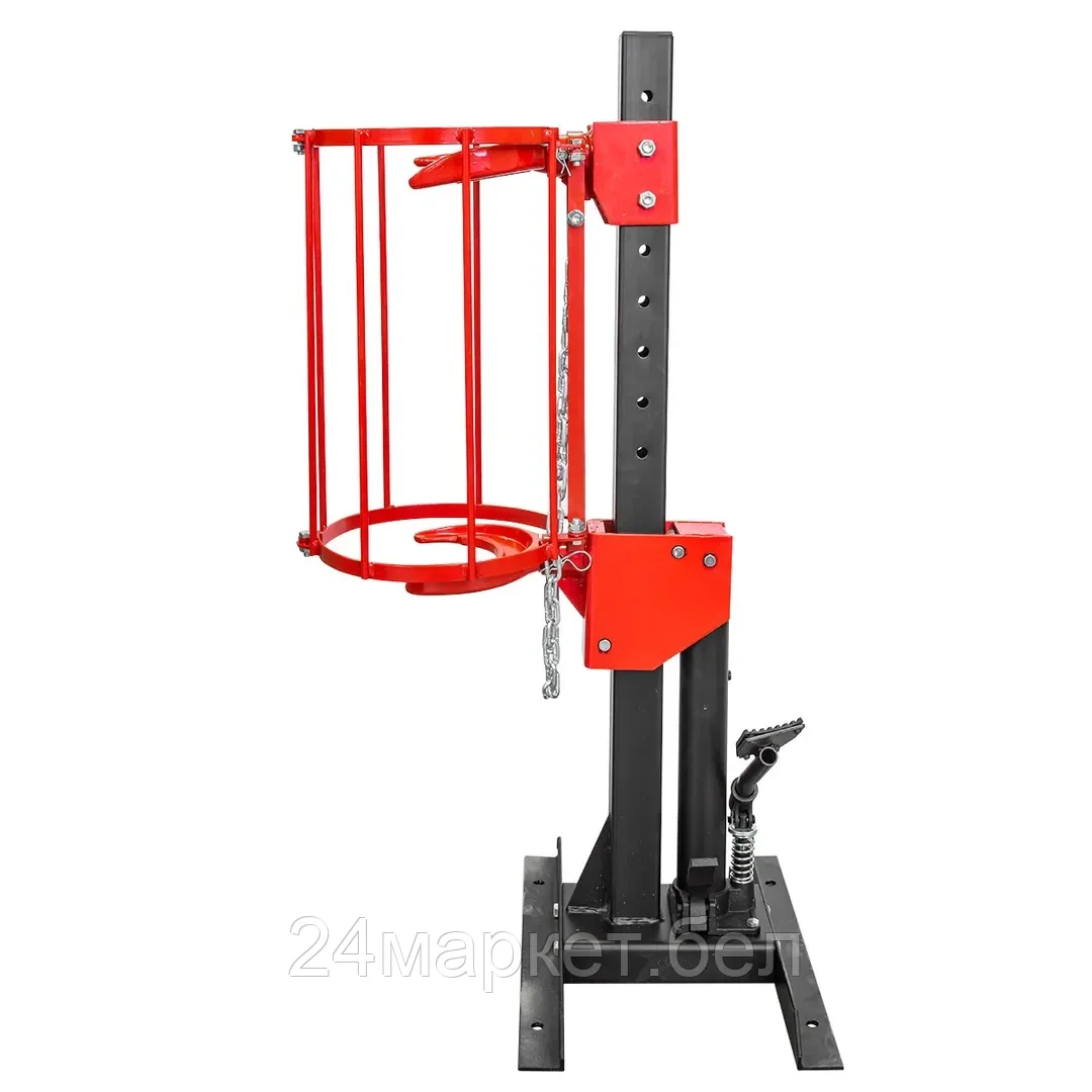 Стяжка пружин гидравлическая напольная с  двумя комплектами получаш и навесным защитным каркасом (усилие стяжки 1т, рабочий диапазон 210-570мм, вес 35 Rock FORCE RF-1500-6Q