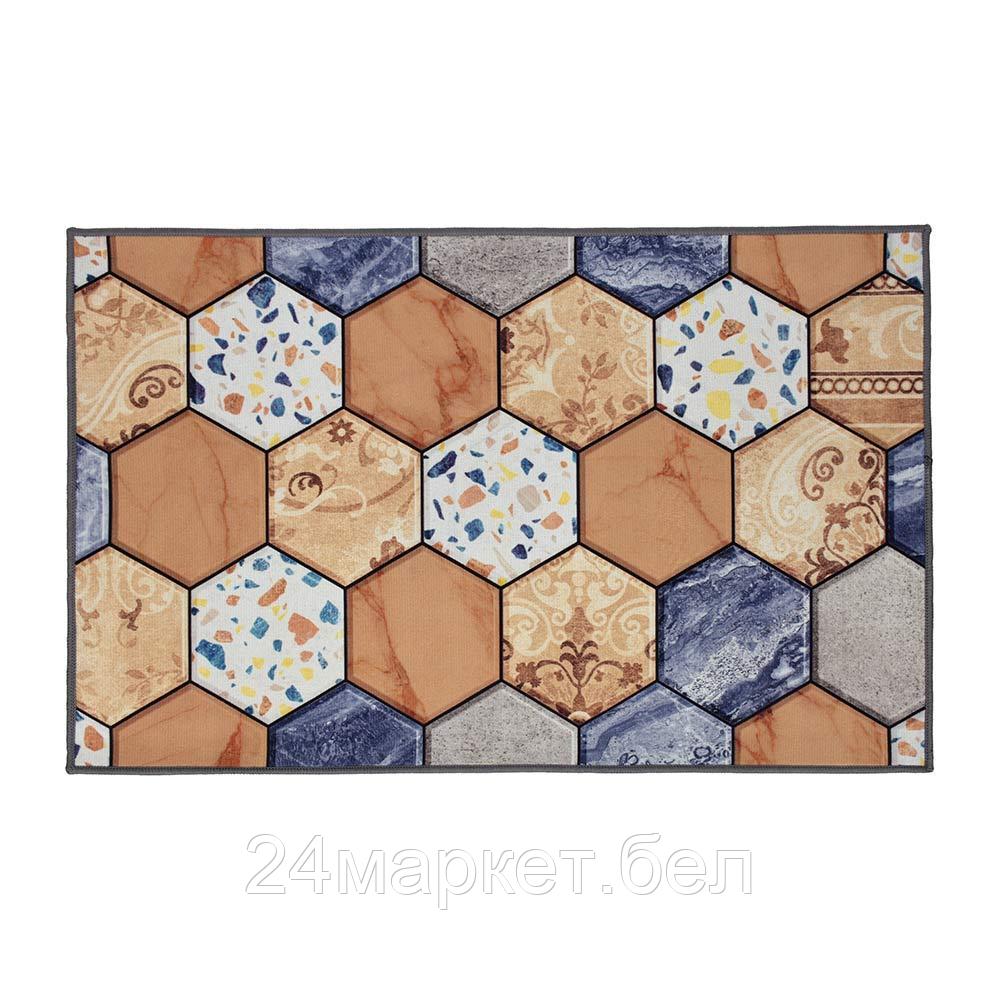 Коврик влаговпитывающий  "Velur"  50*80 см "Мраморная плитка", "VORTEX"
