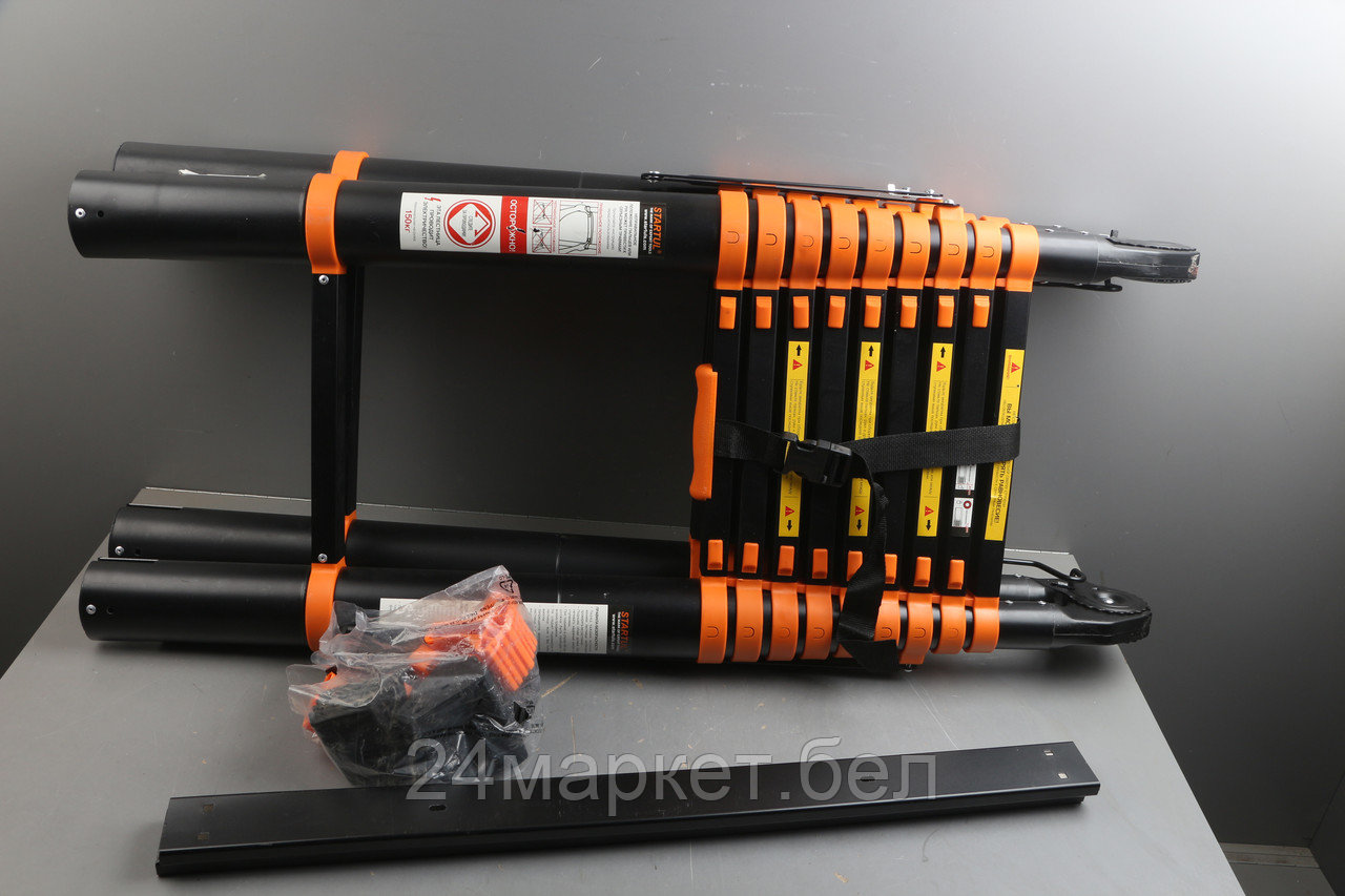 Лестница алюм. многофункц.4х4 ступ.(стрем.-229см,лестн.-465см) 13,8кг BLACK LINE STARTUL (ST9930-0