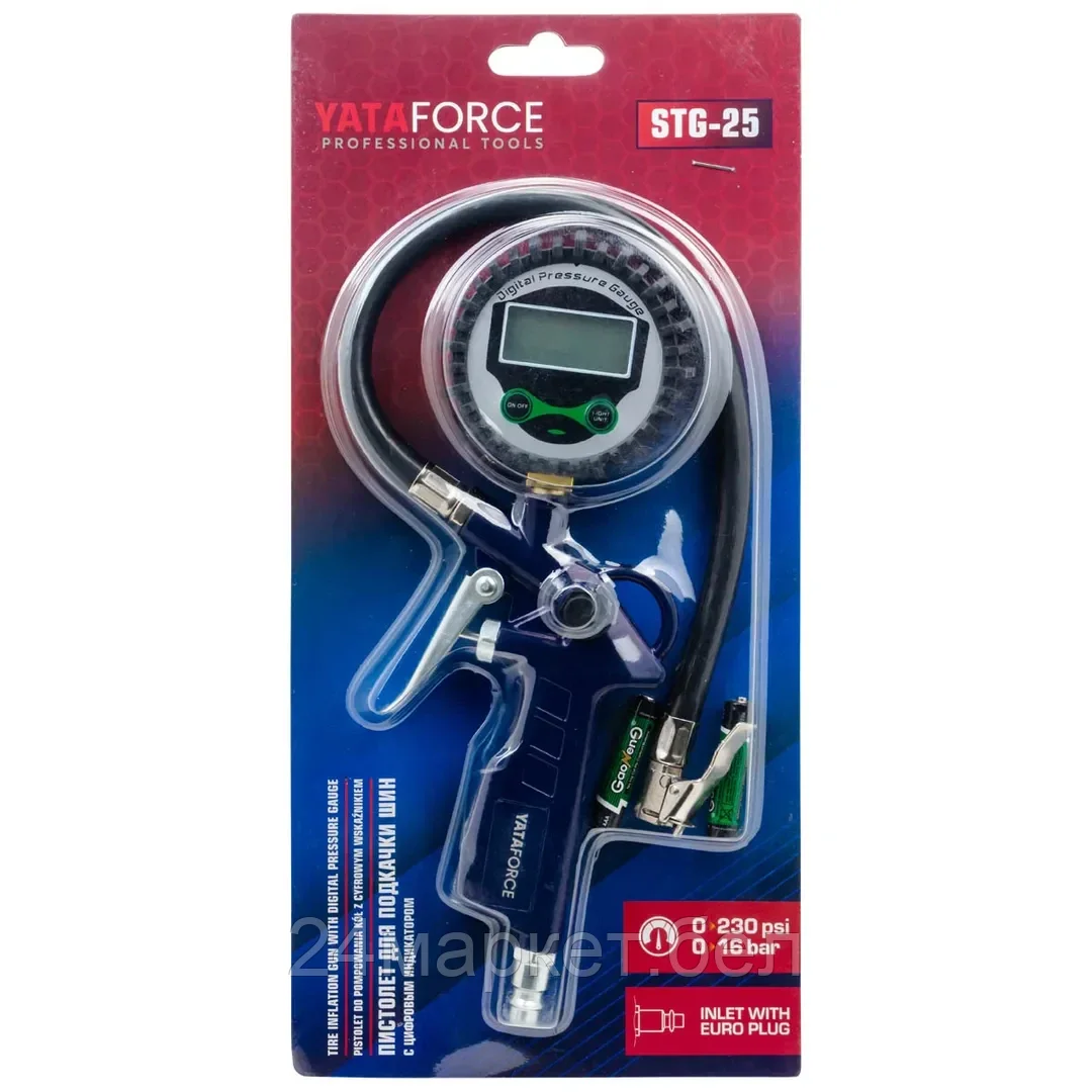 YF-STG-25 YATAFORCE Пистолет для подкачки шин с манометром