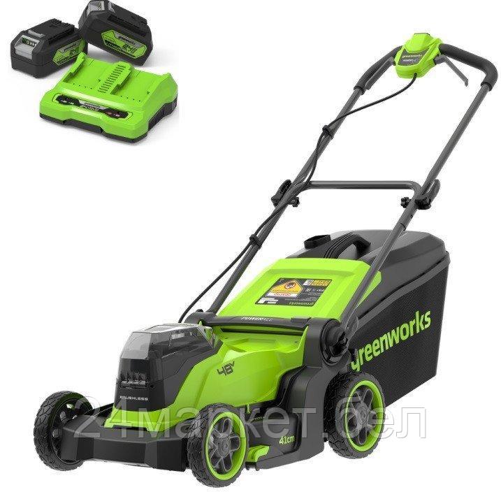 Газонокосилка Greenworks GD24X2LM411K4 2520907UD (с 2-мя АКБ)