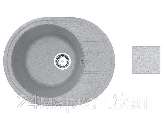 Мойка кухонная из искусственного камня RIO серый, 570х450 mm, AV Engineering