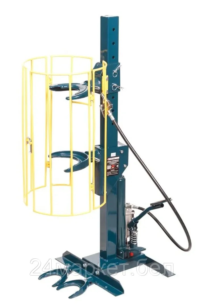 FORSAGE Стяжка пружин пневмогидравлическая напольная с навесным защитным каркасом и двумя комплектами получаш (макс. усилие 1т,  рабочий диапазон 210-570мм ) Forsage F-1500-6Q(RF)