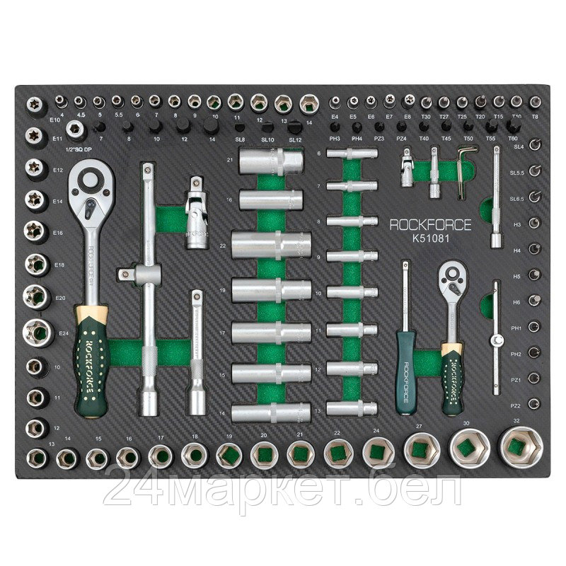 RF-K51081 RockFORCE Набор инструментов 108пр. 1/4", 1/2"