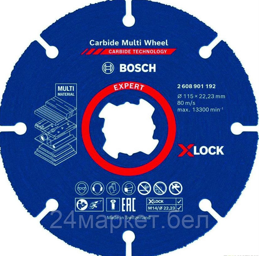 Круг отрезной 115х1,0x22.23 мм по дереву  X-LOCK CARBIDE BOSCH 2608901192