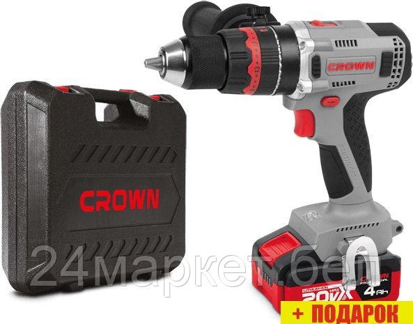 Ударная дрель-шуруповерт Crown CT21093HMX-4 BMC (с 2-мя АКБ, кейс)
