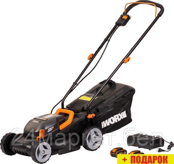 Газонокосилка Worx WG779E.1 (с 2-мя АКБ 4 Ач)