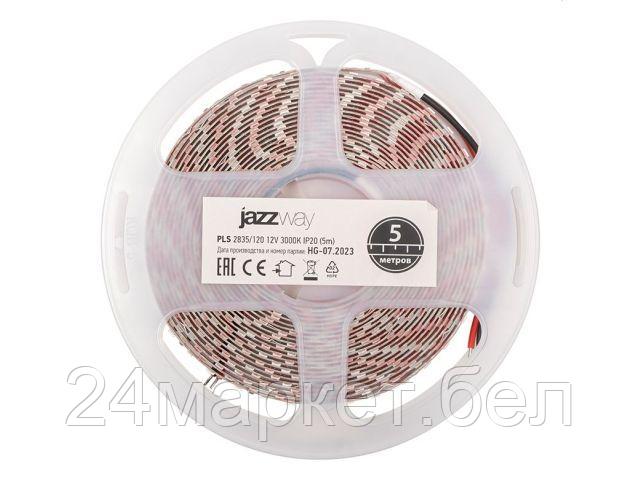 Лента светодиодная PLS-2835/120 (12.0 Вт/м, 960 Лм/м, 3000К, IP20, 12В (5 м в уп.) JAZZWAY 2859075