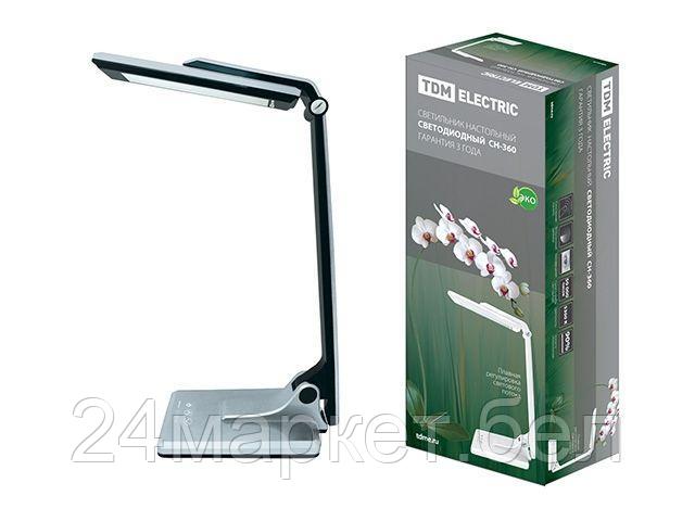 TDM Китай Светильник светодиодный настольный  СН-360, складной, сенсор-диммер, 220 В, 10 Вт, 5300 К хром  TDM