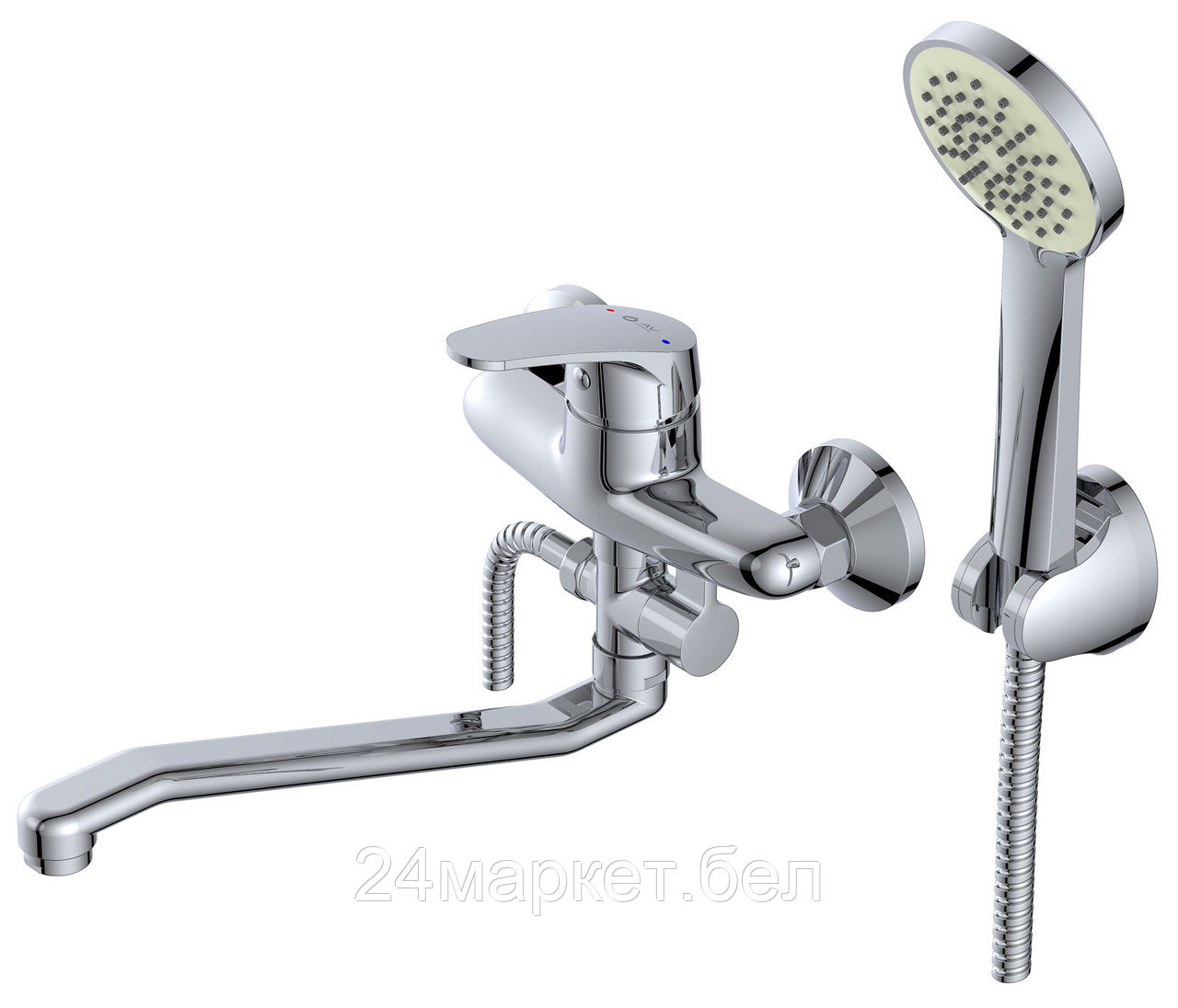 Смеситель для ванны (Lt) D40, серия ROM AV Engineering (Длинный L-излив, длина 265 мм, высота 181 мм, поворотный) AVROM7-A102-221