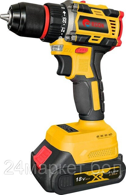 Дрель-шуруповерт Edon AD-18BL (с 2-мя АКБ, кейс, набор оснастки)