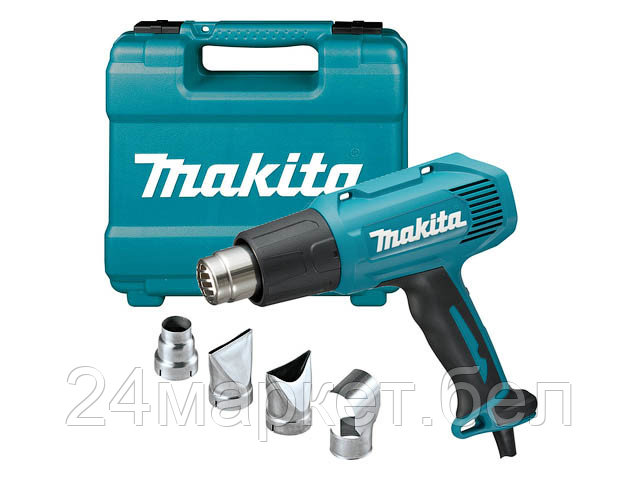 MAKITA Китай Термовоздуходувка MAKITA HG 5030 K в чем. + набор сопл (1600 Вт, 2 скор., 350-500 °С, ступенч. рег.)