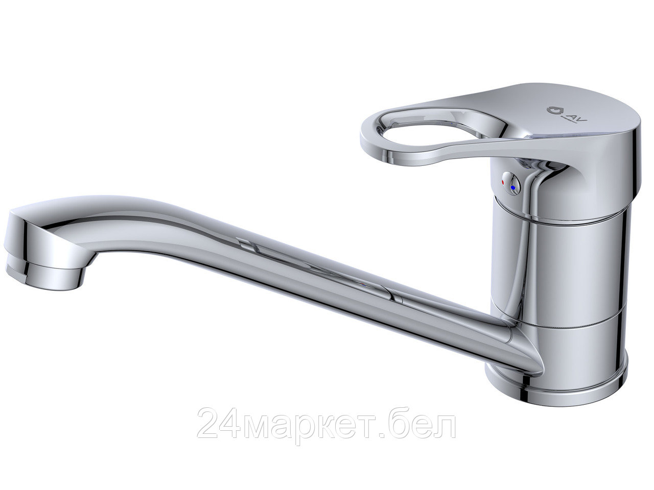 Смеситель для кухни (Lt) D40, серия BAS AV Engineering (Длинный L-излив,  длина 209,5 мм, высота 142 мм, поворотный) AVBAS4-A294-449