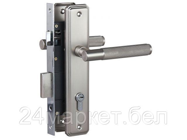 Замок врезной с/руч  БУЛАТ ЗВ4-1.02.08 ФЕРОНА матовый никель 5 перф.кл. (УЗК) 15405