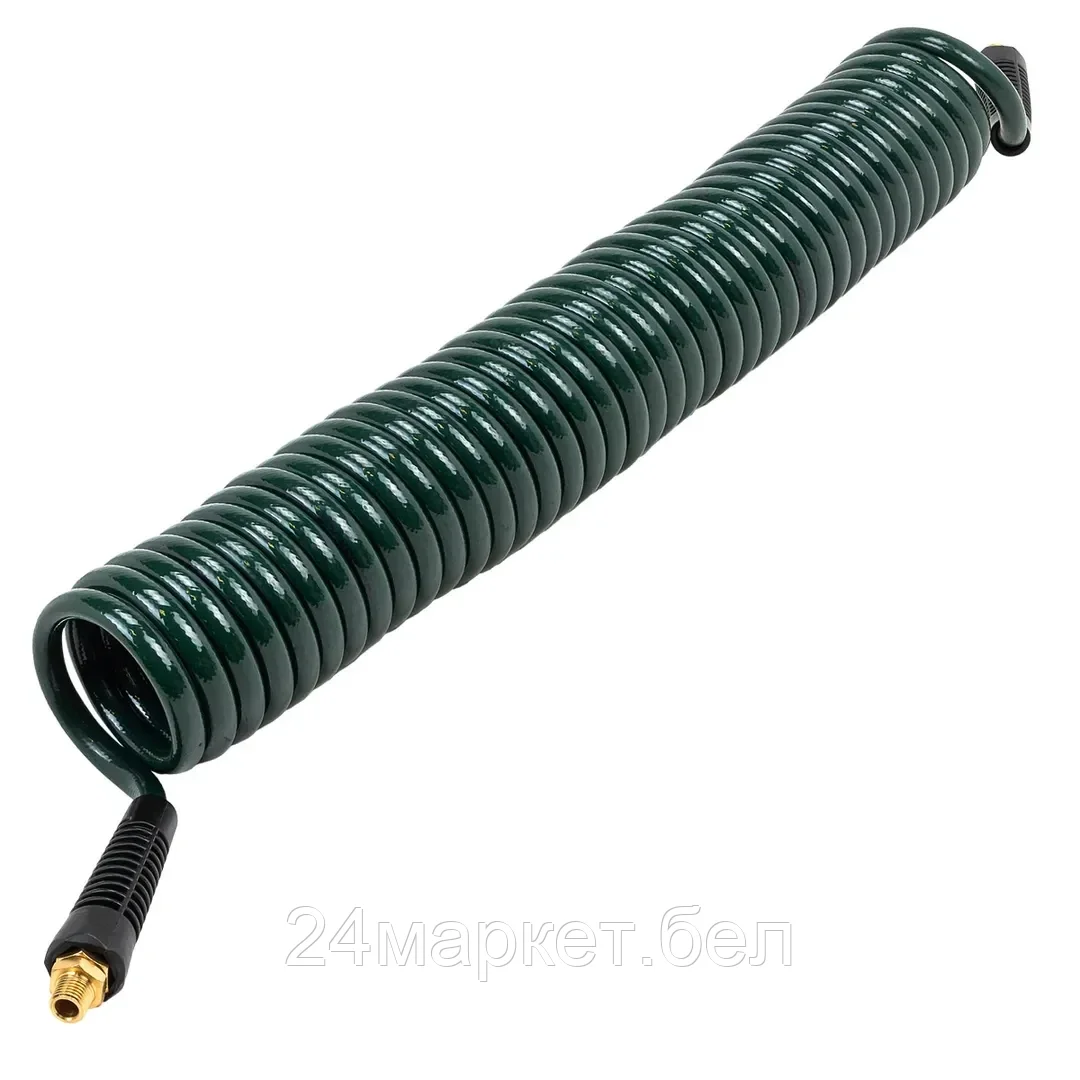 RF-AHC-48E RockFORCE Шланг витой полиуретановый 8мм х 12мм х 10м с резьбовыми наконечниками 1/4" (max давление 15бар, раб. t от -20 до +60°С)