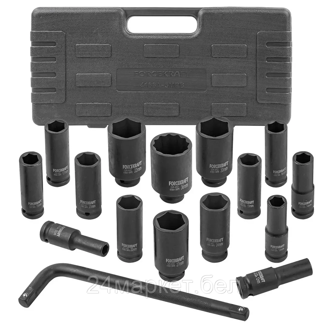 Набор головок слесарных ForceKraft FK-4166A-5MPB