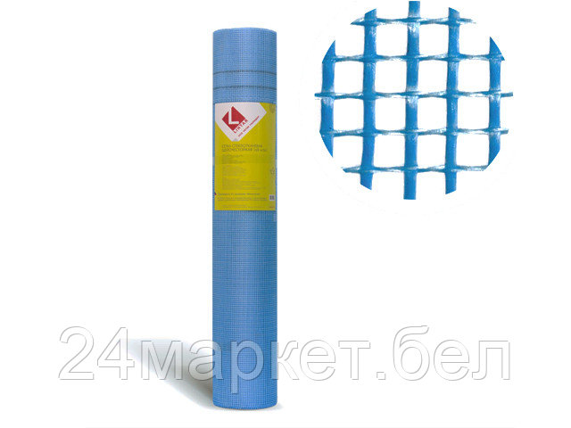 Стеклосетка штукатурная 5х5, 1мх50м, 1700Н, синяя, PROFESSIONAL (разрывная нагрузка 1700Н/м2) (LIHTAR) 4814273000478