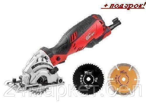 WORTEX Китай Циркулярная пила универсальная WORTEX HS 2865 в чем. + 3 пильных диска (650 Вт, 89х10 мм, до 28 мм, лазер)
