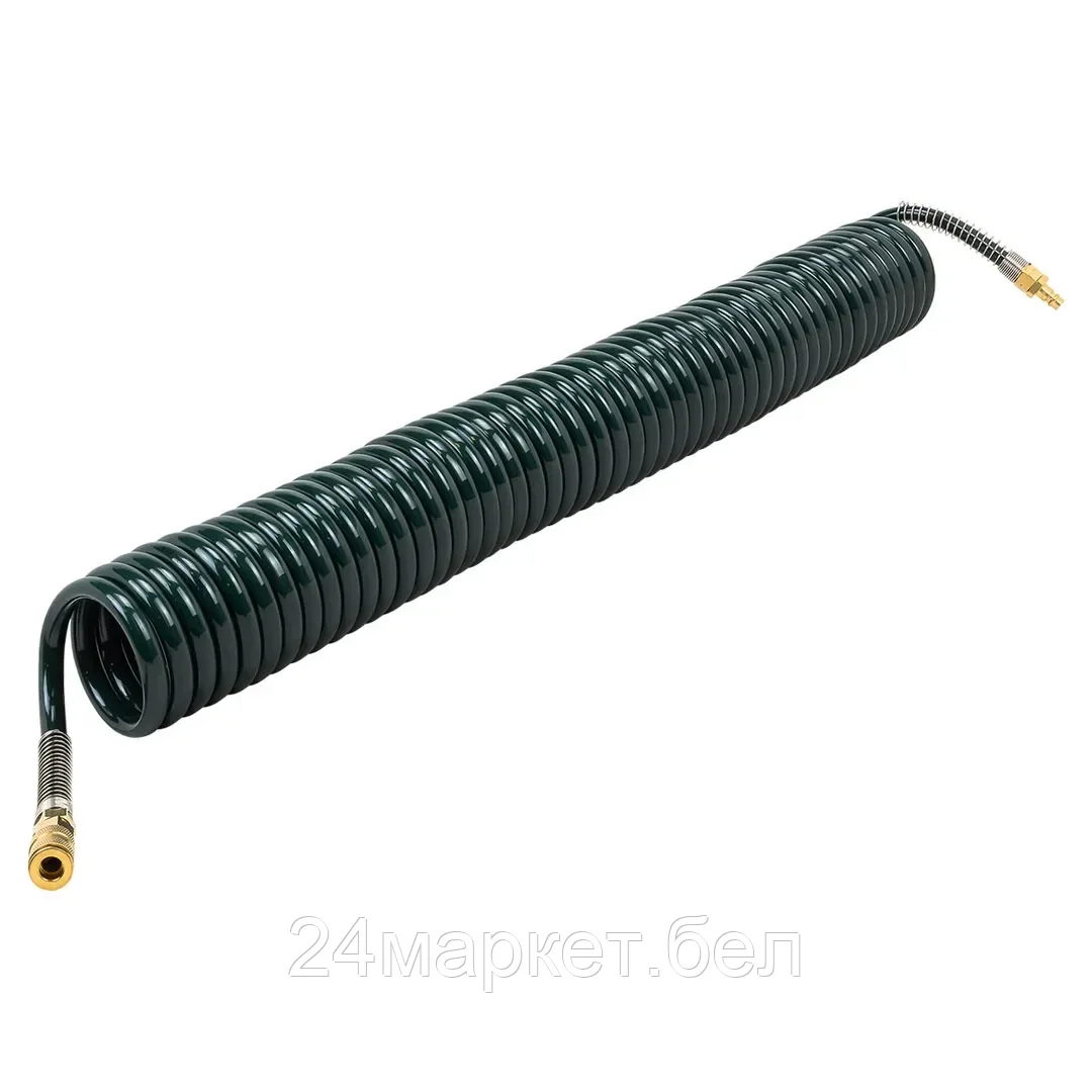 Rock FORCE Шланг витой полиуретановый 10мм х 14мм х 15м с быстроразъемами (латунь, максимальное давление - 15bar, рабочая температура от -20 до +60 гр.) Rock FORCE RF-1410-15M