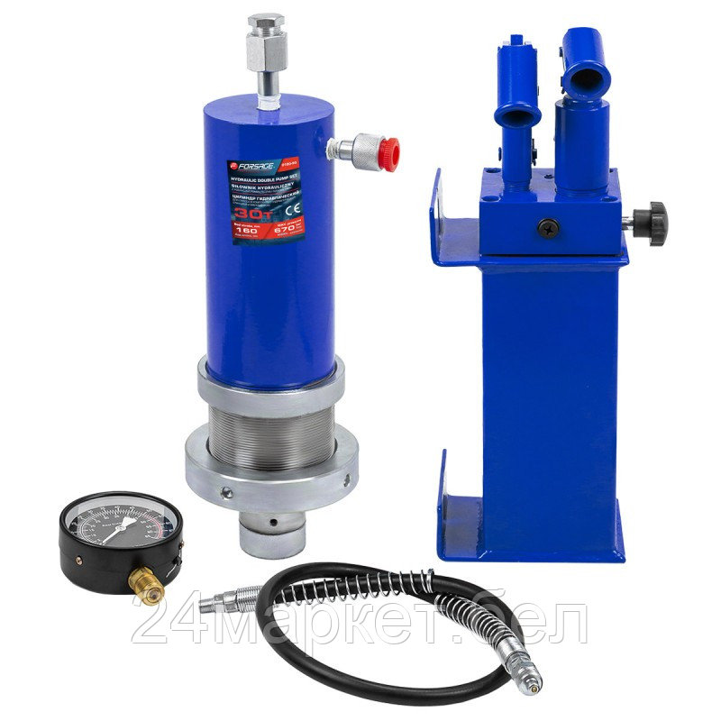 F-0100-3Q Forsage Цилиндр гидравлический для пресса в комплекте со станцией гидравлической и манометром, 30т