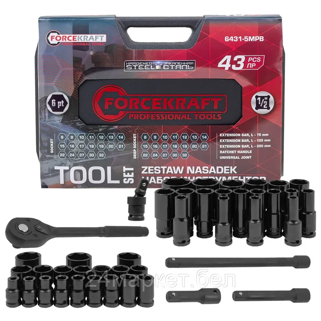 Универсальный набор инструментов ForceKraft FK-6431-5MPB (62299)
