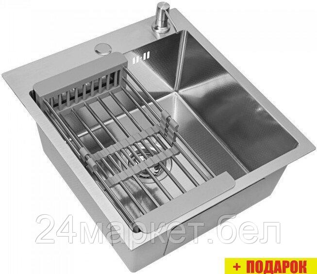 Кухонная мойка Diamond 450*500, коландер, дозатор SATIN DECOR
