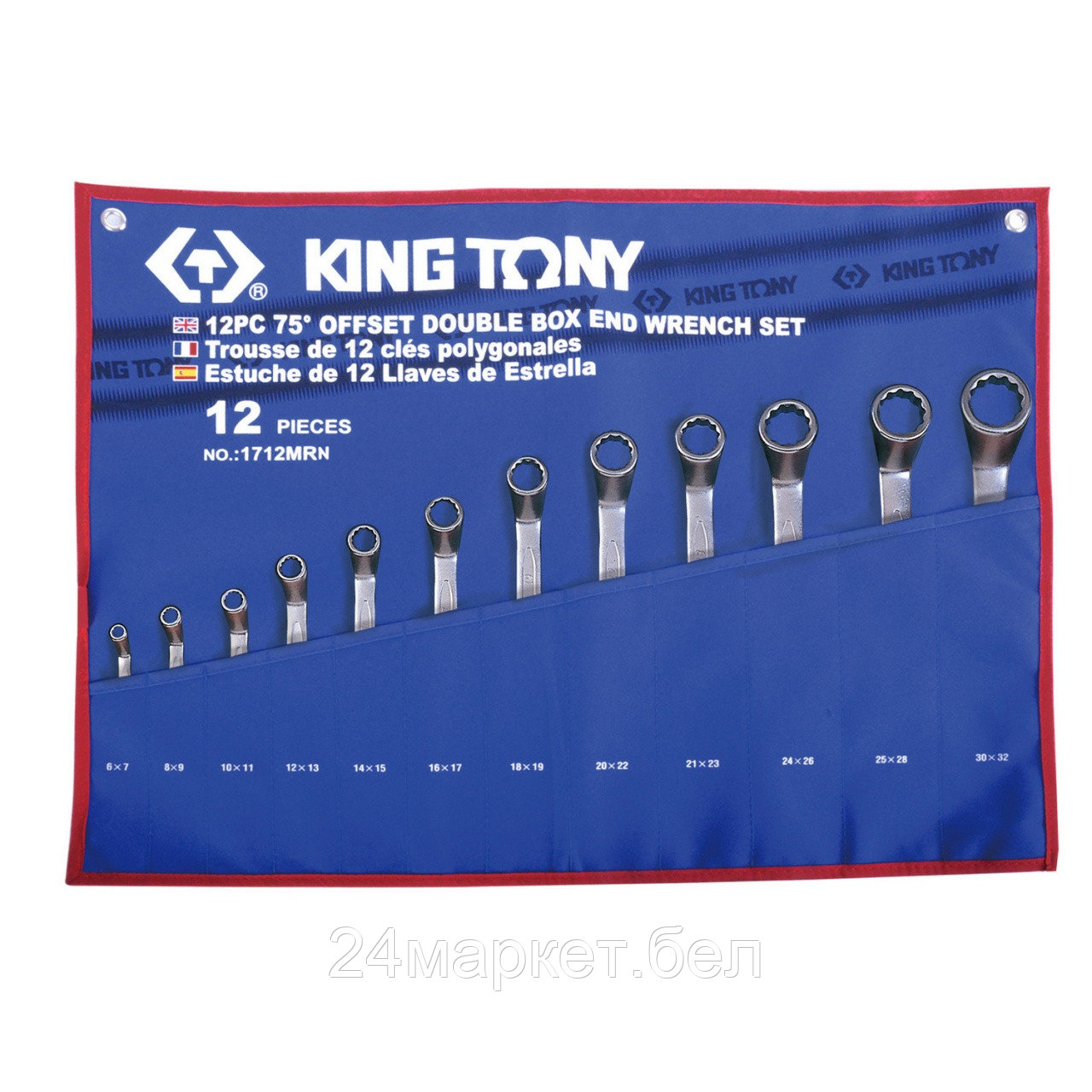 KING TONY 1712MRN KING TONY Набор накидных ключей, 6-32 мм, чехол из теторона, 12 предметов