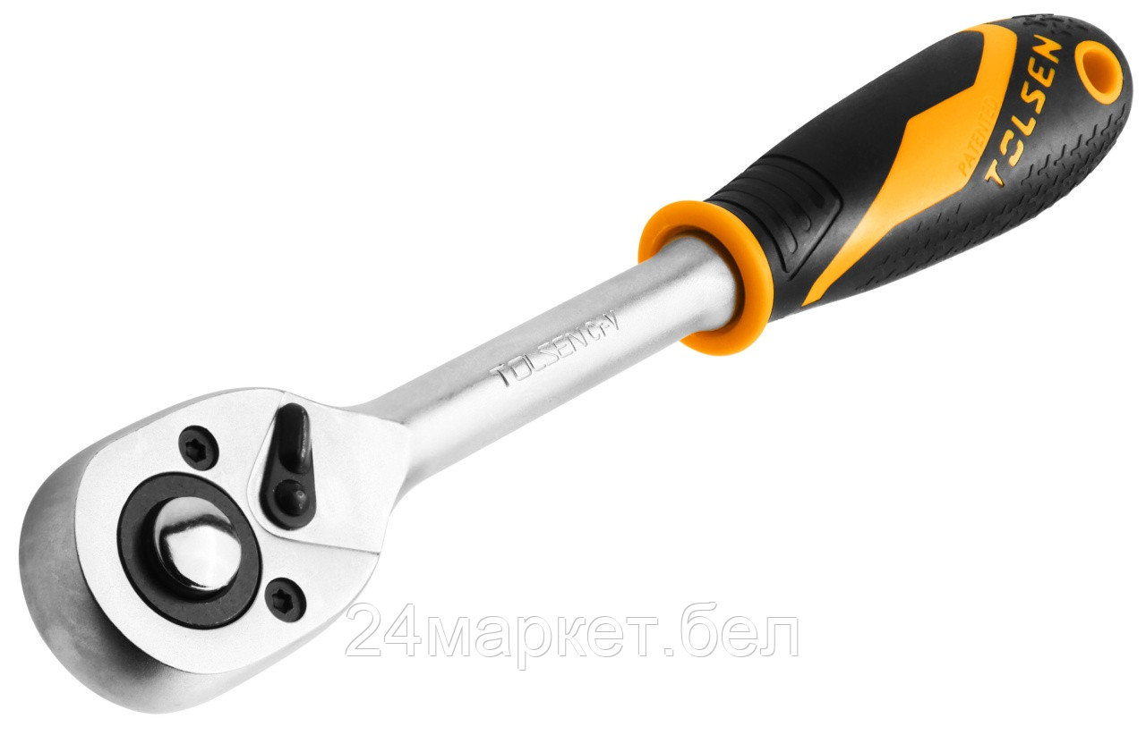 TOLSEN TT15119 TOLSEN Трещотка "GRIPro", 3/8", 205 мм, 72 зубца, флажковая с кнопкой