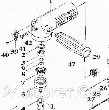 MIGHTY SEVEN QB-135T01 MIGHTY SEVEN Ремкомплект для пневматической угловой шлифовальной машины (УШМ) QB-135, комплект конич