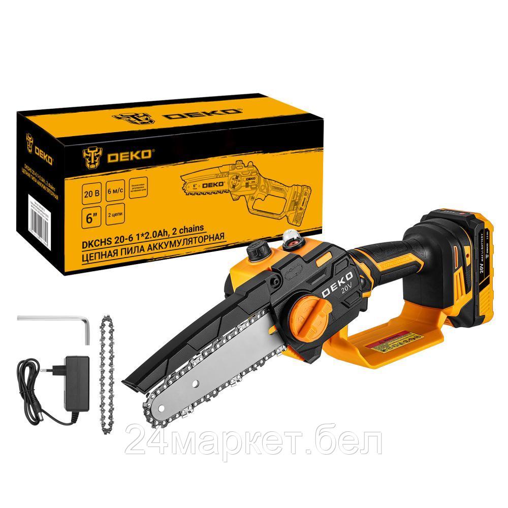 Аккумуляторная пила Deko DKCHS 20-6 063-4307-2 (с 2-мя АКБ)