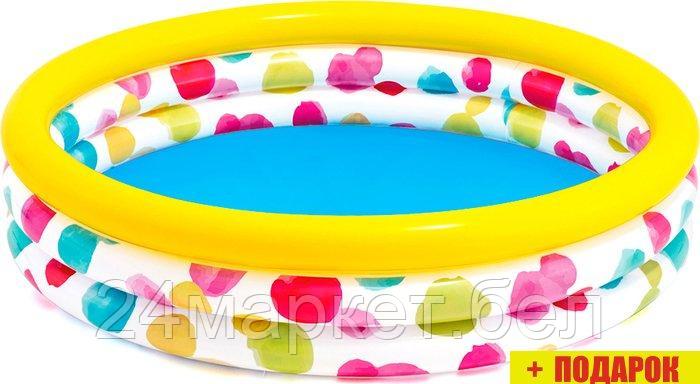 Надувной бассейн Intex Крутые точки 58439 (147х33, белый с цветными точками)