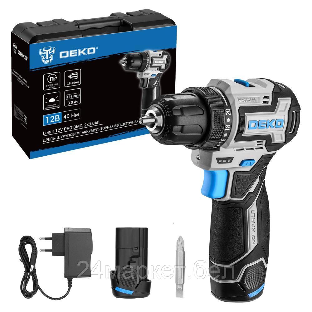 Дрель-шуруповерт Deko Loner 12V Pro 085-1011 (с 2-мя АКБ, кейс)