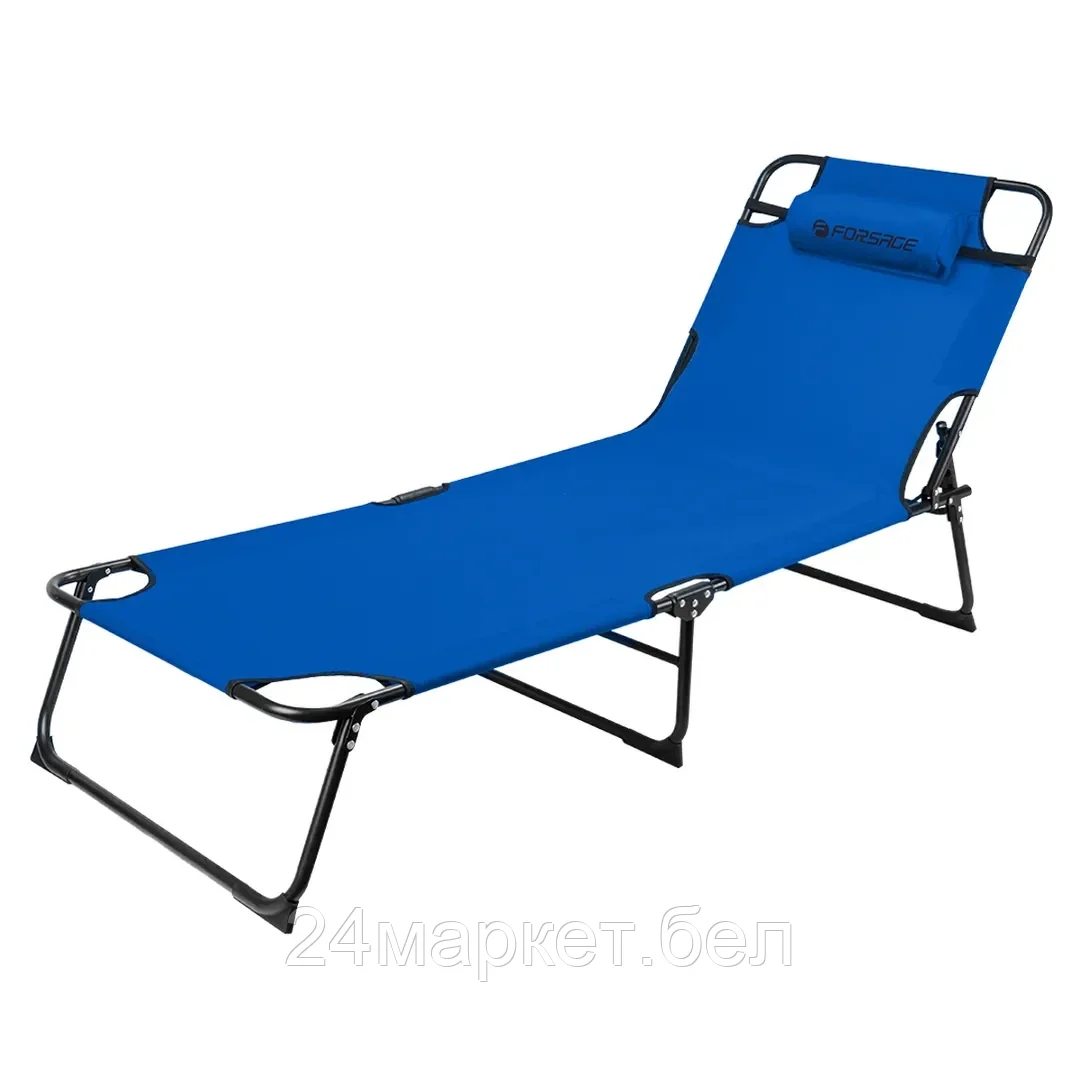 F-8009A Шезлонг складной с подголовником (670х1930мм) Forsage
