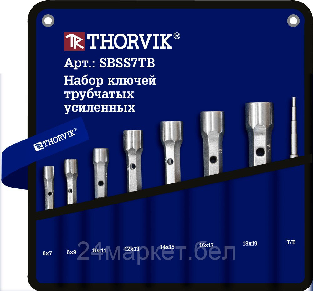 Thorvik SBSS7TB SBSS7TB Набор ключей трубчатых усиленных в сумке, 6-19 мм, 7 предметов