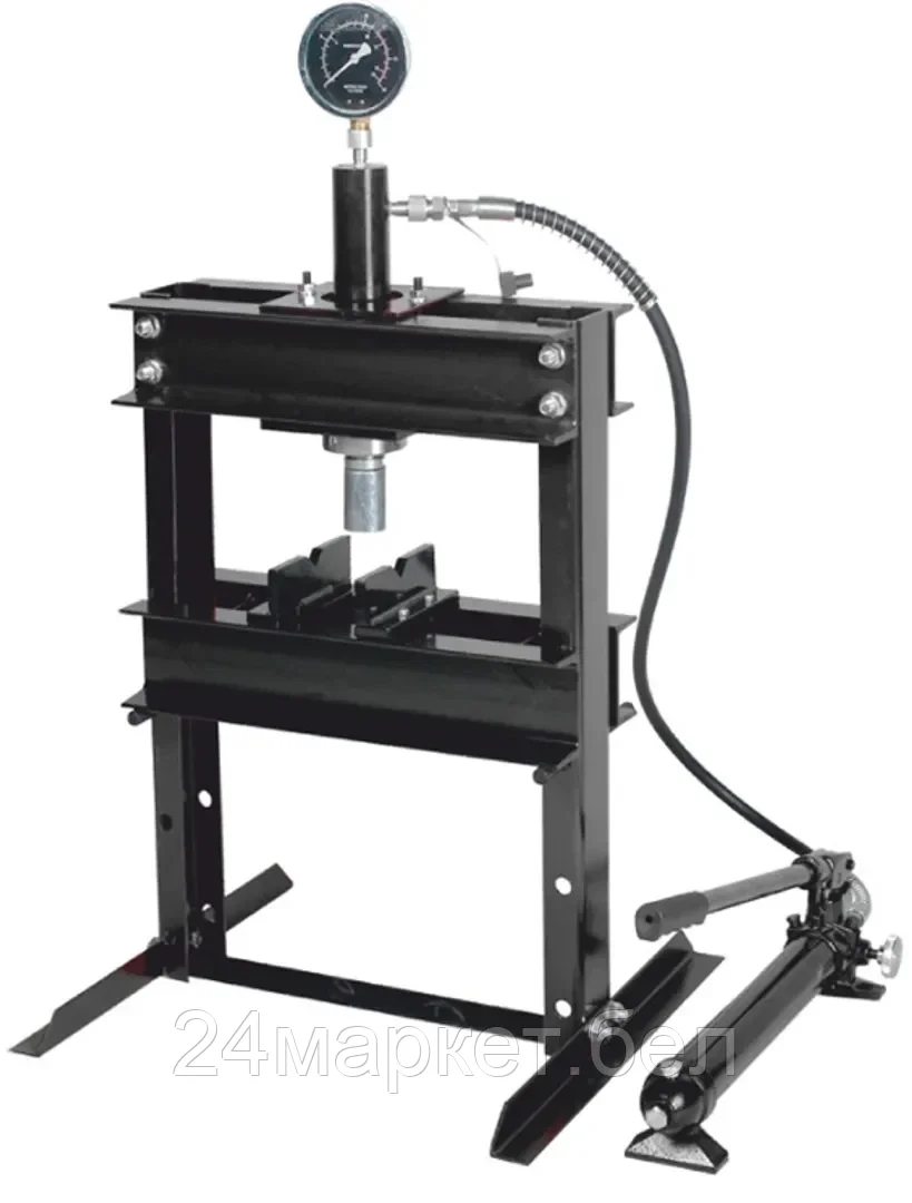 Пресс настольный гидравлический с манометром и выносным насосом 12т (раб. высота: 0-340мм, раб. ширина: 400мм, раб. стол: 185х400мм, ход штока: 175мм) Rock FORCE RF-TY12001