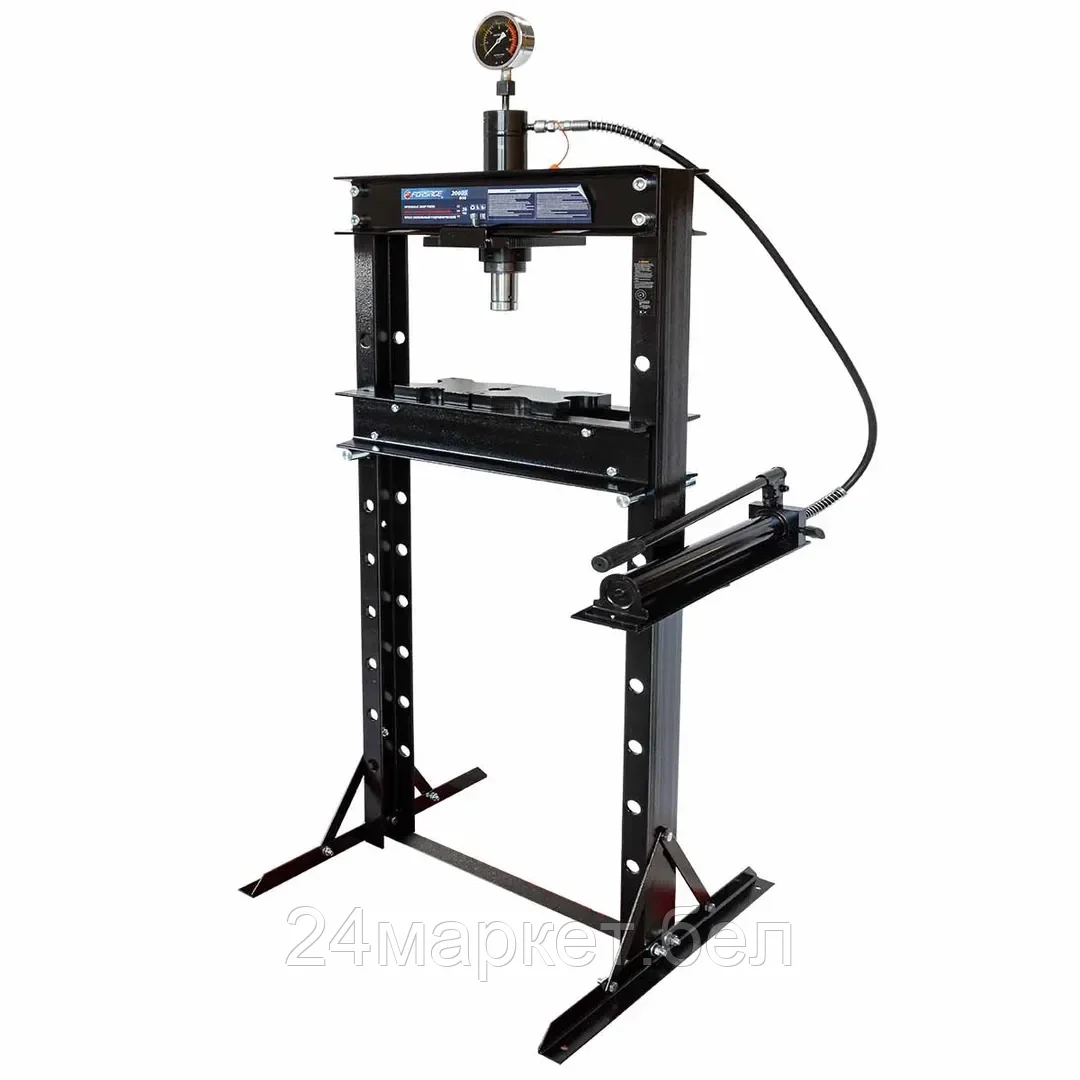 FORSAGE Пресс гидравлический 20т с манометром и выносным насосом (размер:182x70x60см,диапазон работ: 0-115см,ход поршня:14,5см)