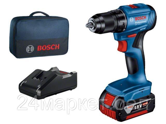 Аккум. дрель-шуруповерт BOSCH GSR 185-LI в чем. (18.0 В, 1 акк., 4.0 А/ч Li-Ion, 2 скор., 50 Нм, шурупы до 10 мм)