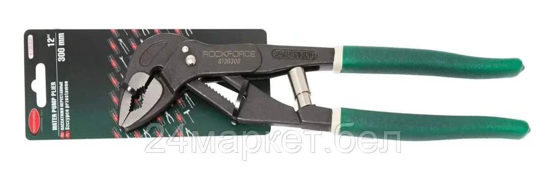 Rock FORCE Пассатижи переставные сантехнические самозажимные "узкий профиль" Cr-V 12" -300мм, на блистере Rock FORCE RF-613G300