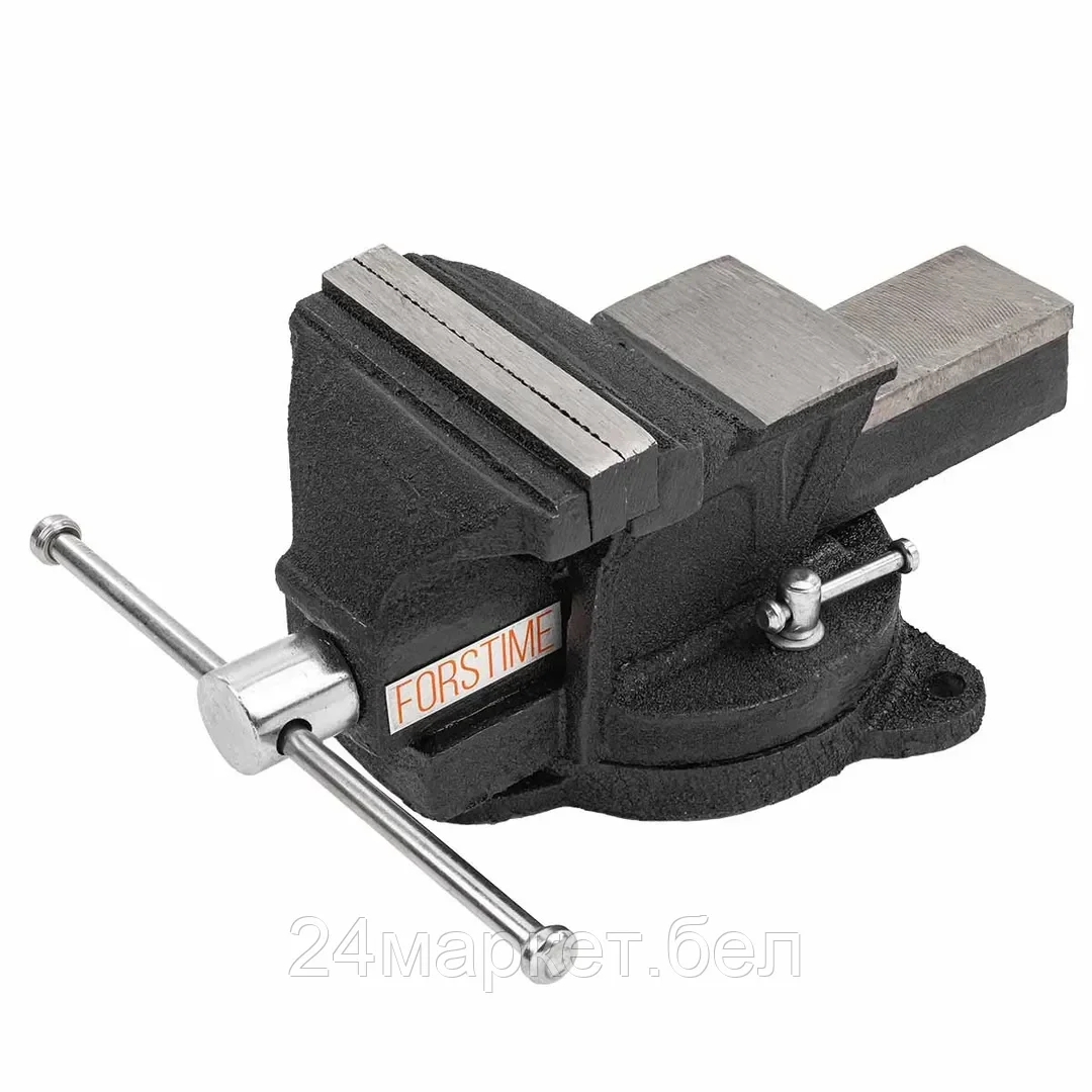 FT-6540104 FORSTIME Тиски стальные поворотные с наковальней 4" (100мм)