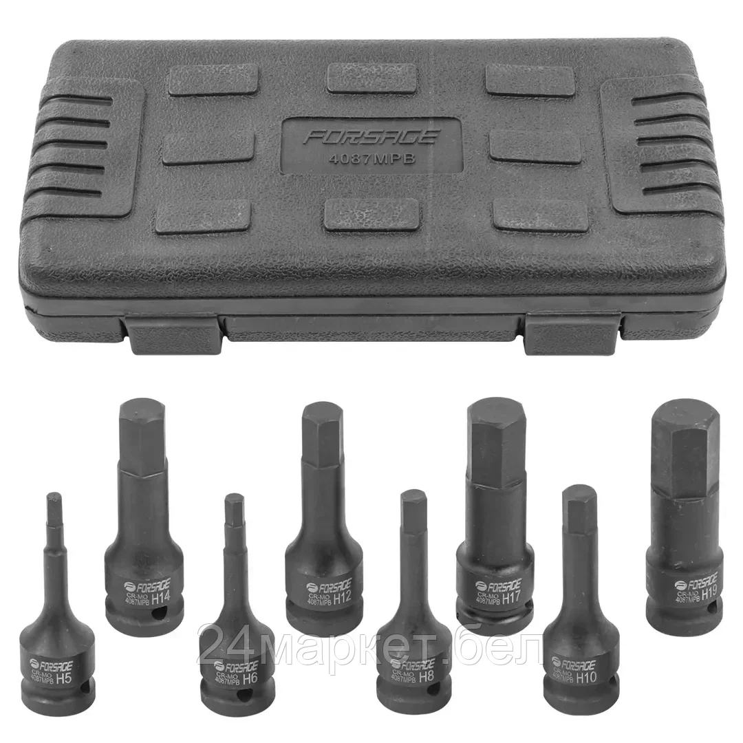 Набор торцевых головок FORSAGE F-4087MPB (8 предметов)