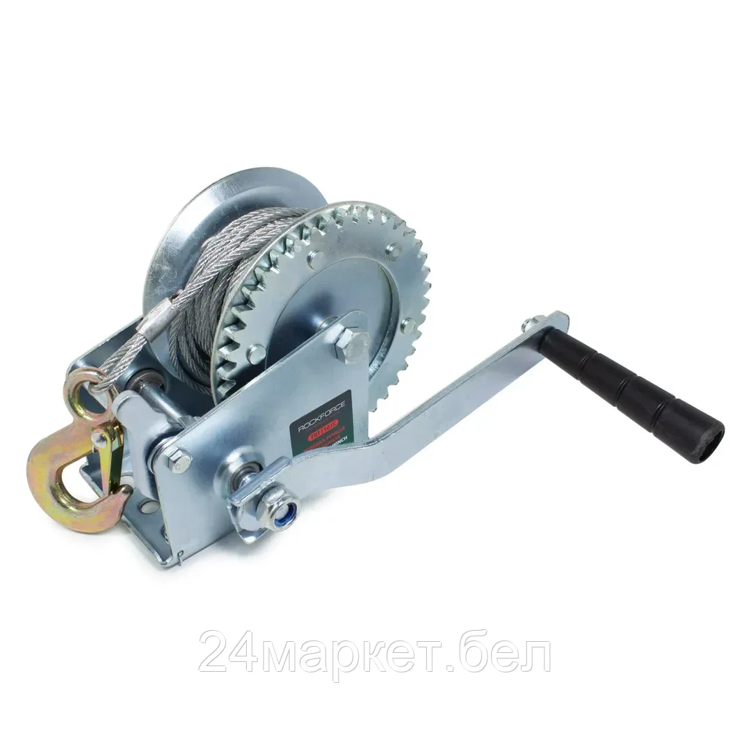 Rock FORCE Лебедка ручная барабанная, 450кг(стальной трос, диаметр троса-4.5мм, длина троса-10м ) Rock FORCE RF-TRT1101C