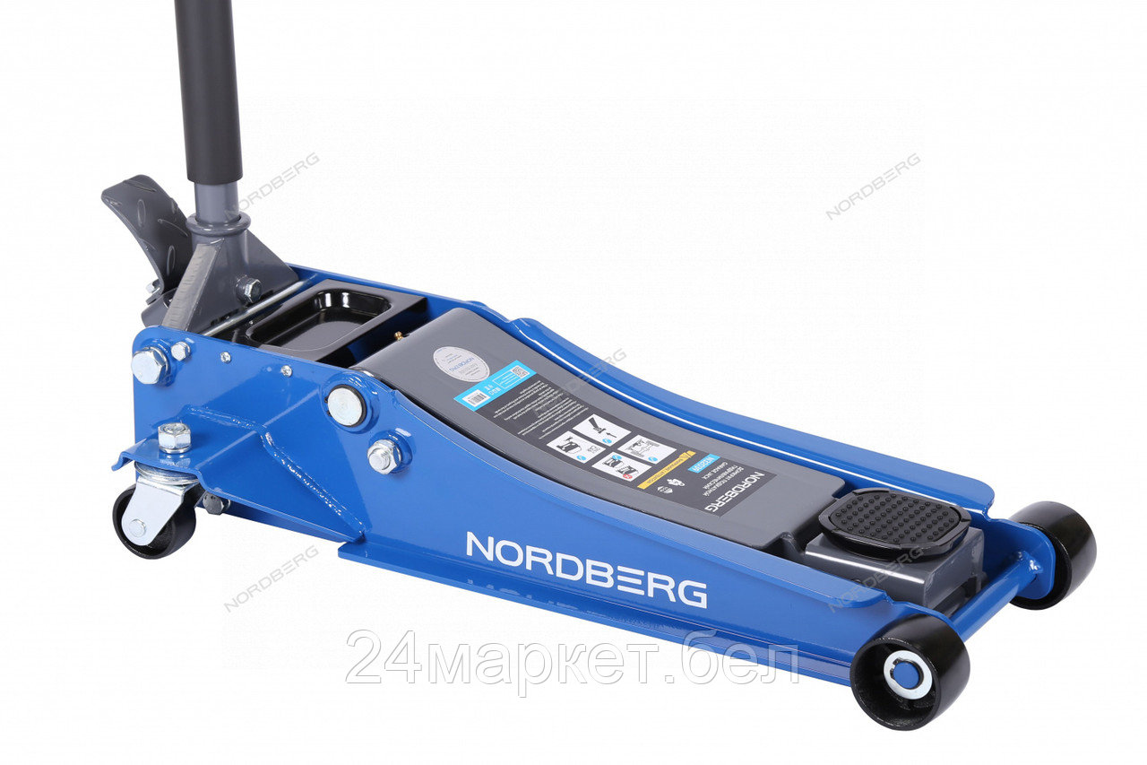 NORDBERG N32039 Домкрат подкатной 4 т, низкий подхват, педаль