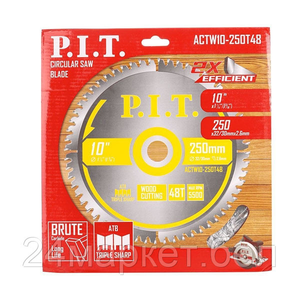 Диск пильный P.I.T. 250x32/30x2,2 мм 48T (ACTW10-250T48)