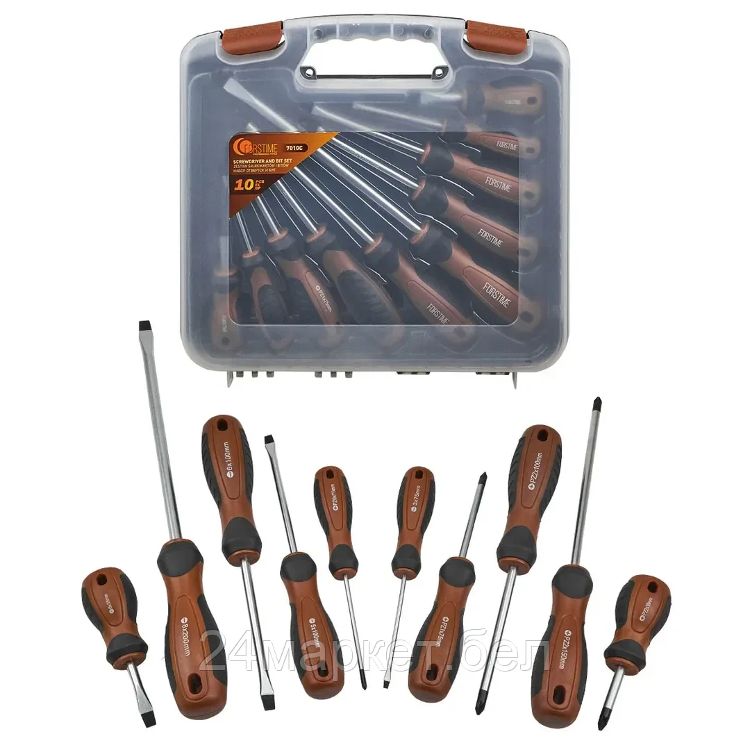 FT-7010C Отвертки в комплекте с битами, набор 10пр. FORSTIME