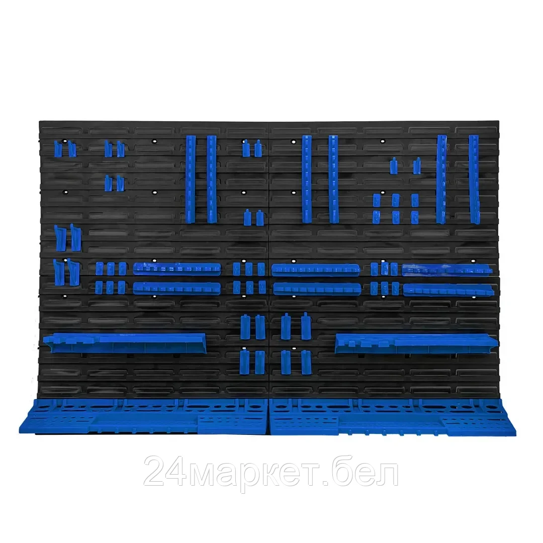 F-PST2307 Forsage Настенный пластиковый стеллаж-стенд для инструментов 78х115,2см (полки для ключей и инструментов 4шт, крючки 24шт, держатели для ключей 6шт)