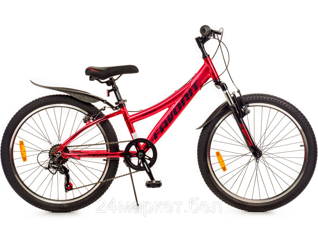 Двухколесный велосипед FAVORIT, модель SPACE-24VA, SPC24V11RD-AL Favorit