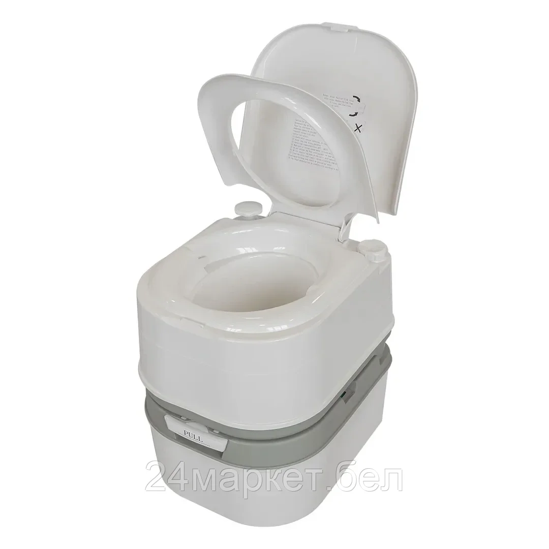 Биотуалет портативный пластмассовый(24л,высота посадочного места440мм,датчик заполнения,клапан сброса давления,смыв-помпа,карман с крышкой для бумаги) ISMA ISMA-PT24-2S