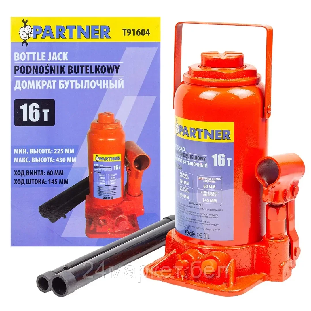 Бутылочный домкрат Partner PA-T91604 (16т)